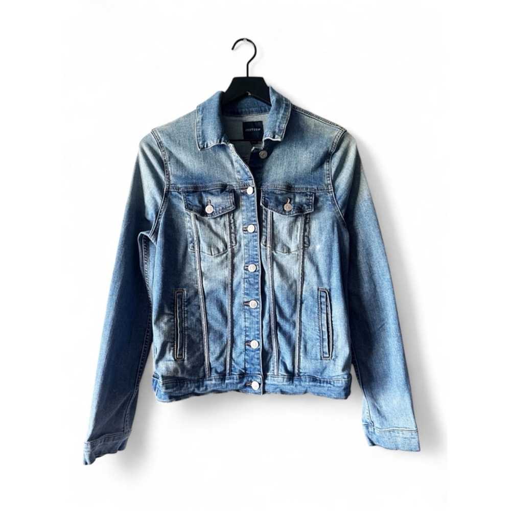 JUSTUSA Classic Denim Jacket Medium Wash Blue Size M